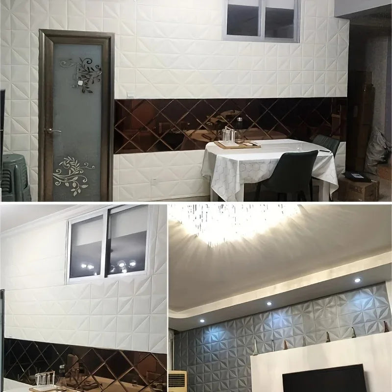 35*35cm 3D Wall Stickers Wallpaper Anti-collision Bedroom Waterproof Decoration Background Peel and Stick Ceiling Home Decor 