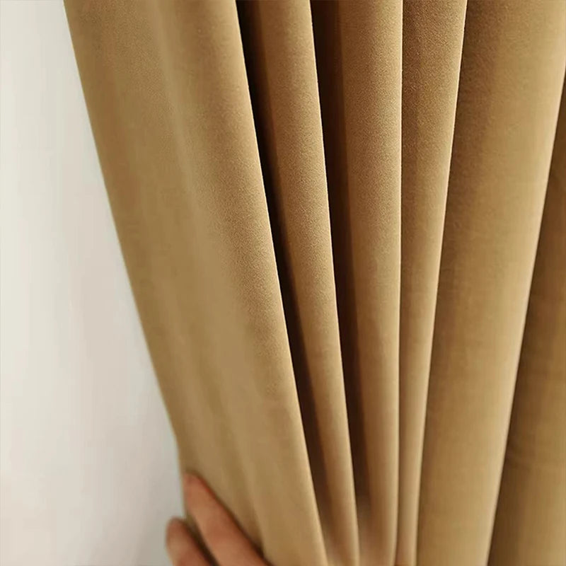 2pcs European luxury atmosphere thickened flannelette curtain living room bedroom floor finished products