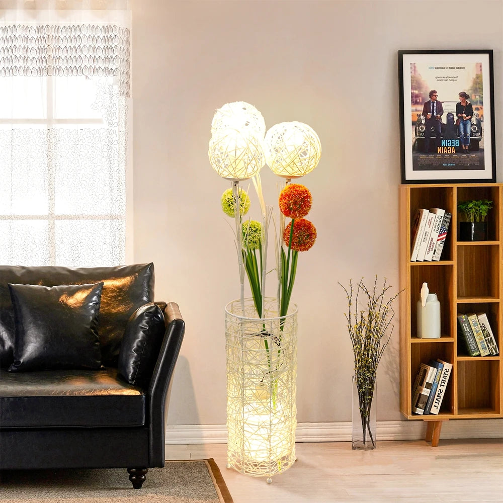 Handwoven  Floor Lamp and  Reading Light, Living room atmosphere light sofa decoration bedroom，Modern Bedside Lamps for Bedroom