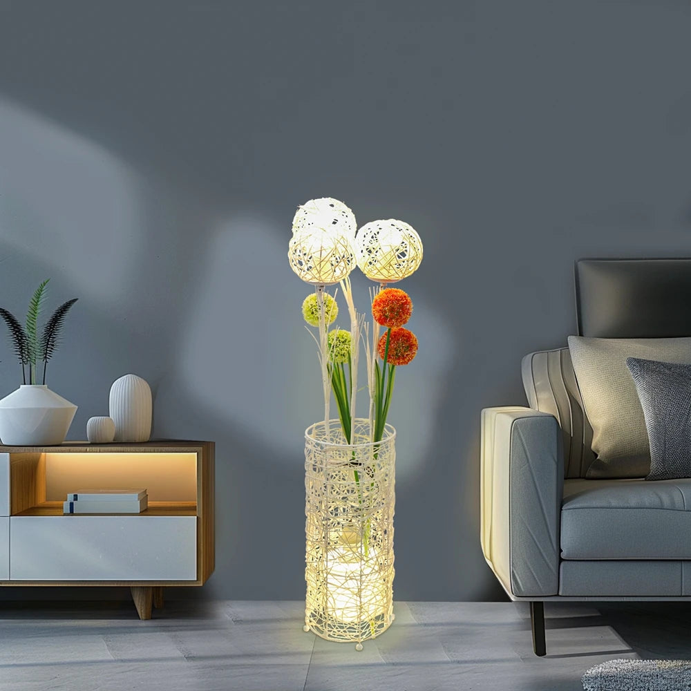 Handwoven  Floor Lamp and  Reading Light, Living room atmosphere light sofa decoration bedroom，Modern Bedside Lamps for Bedroom