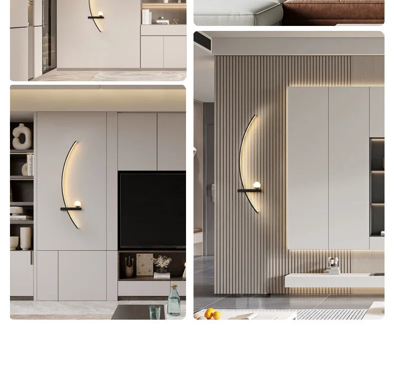 2PCS Modern Adjustable LED Wall Lamps, 21.65‘’ Wall Sconce Bedside Lamp Minimalist for Living Room, Bedroom, TV Background Wall