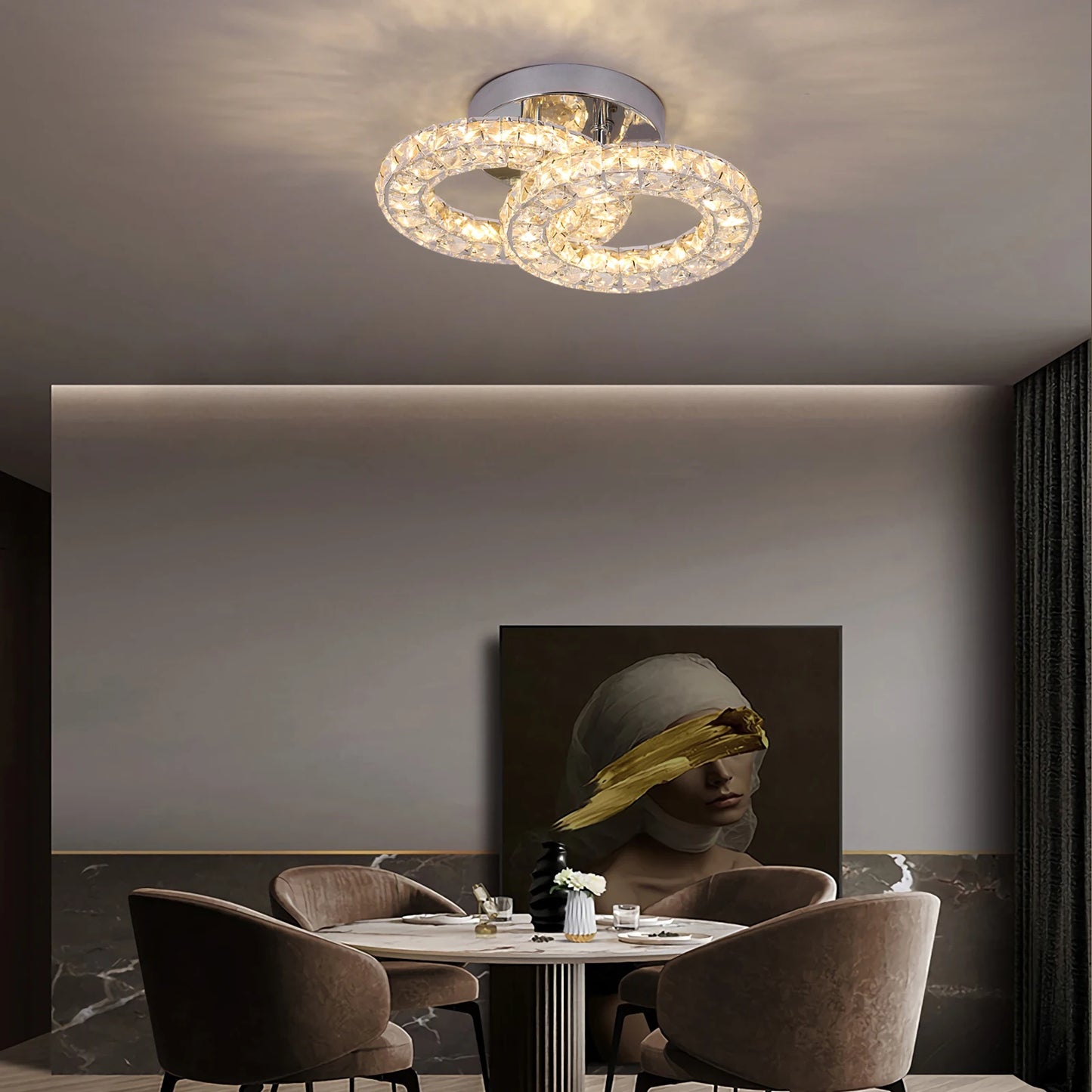 VETRULUS Modern Luxury Crystal Ceiling Lamp Chandelier Dining Living Room LED Indoor Lighting Fixture Home Decor Bedroom Fixture
