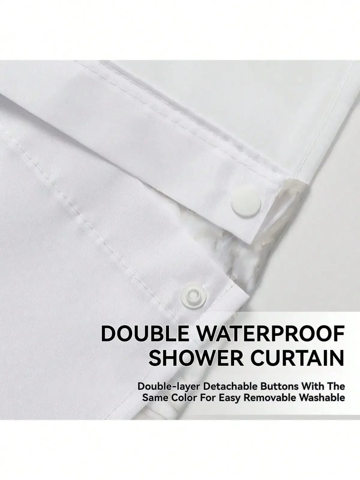 Plants Pattern No Hook Waterproof Shower Curtain, Removable With , Perfect For Bathroom Decor In Winter,  Modern & Simple Design