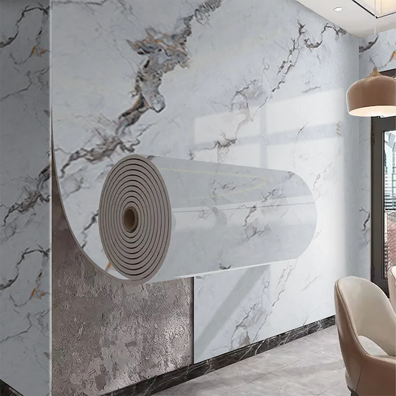 Marble stickers self-adhesive PVC waterproof wall stickers bedroom living room TV background wall decoration wallpaper