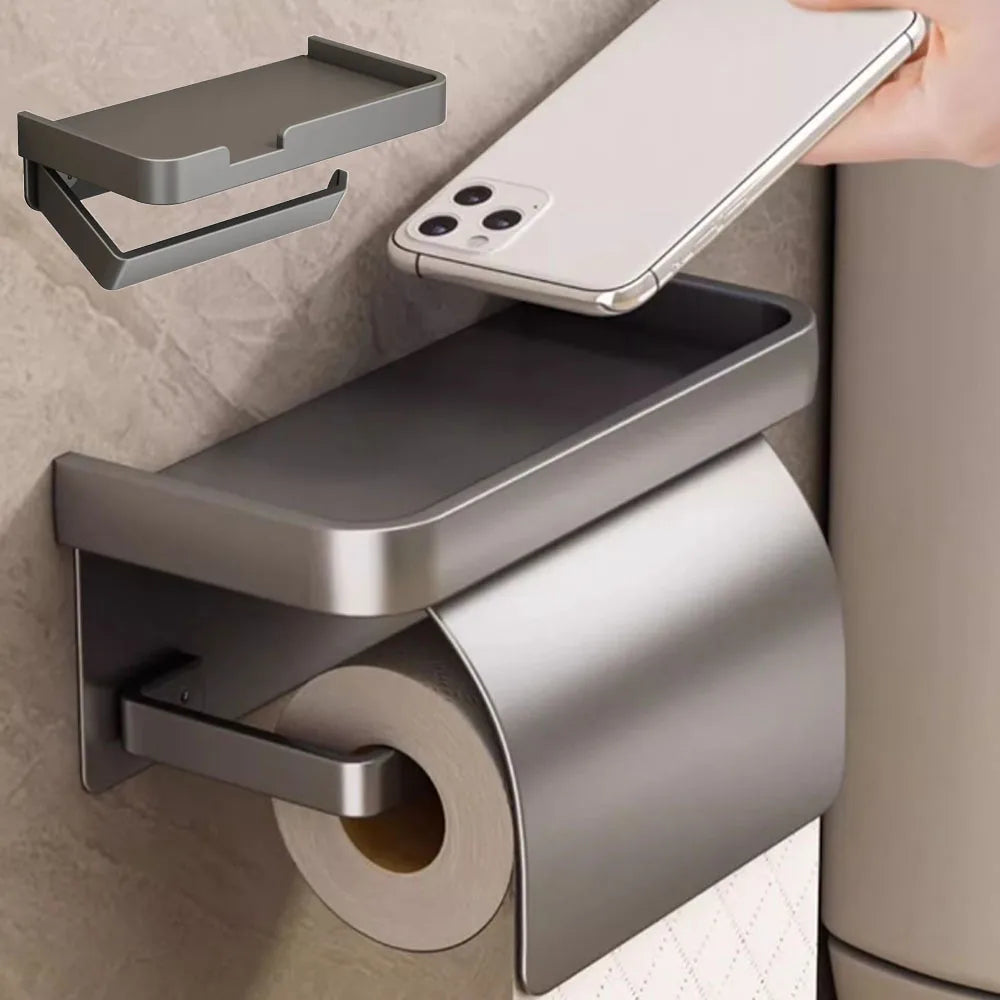 With shelf adhesive bathroom toilet paper stand wall-mounted tissue stand bathroom hardware accessories