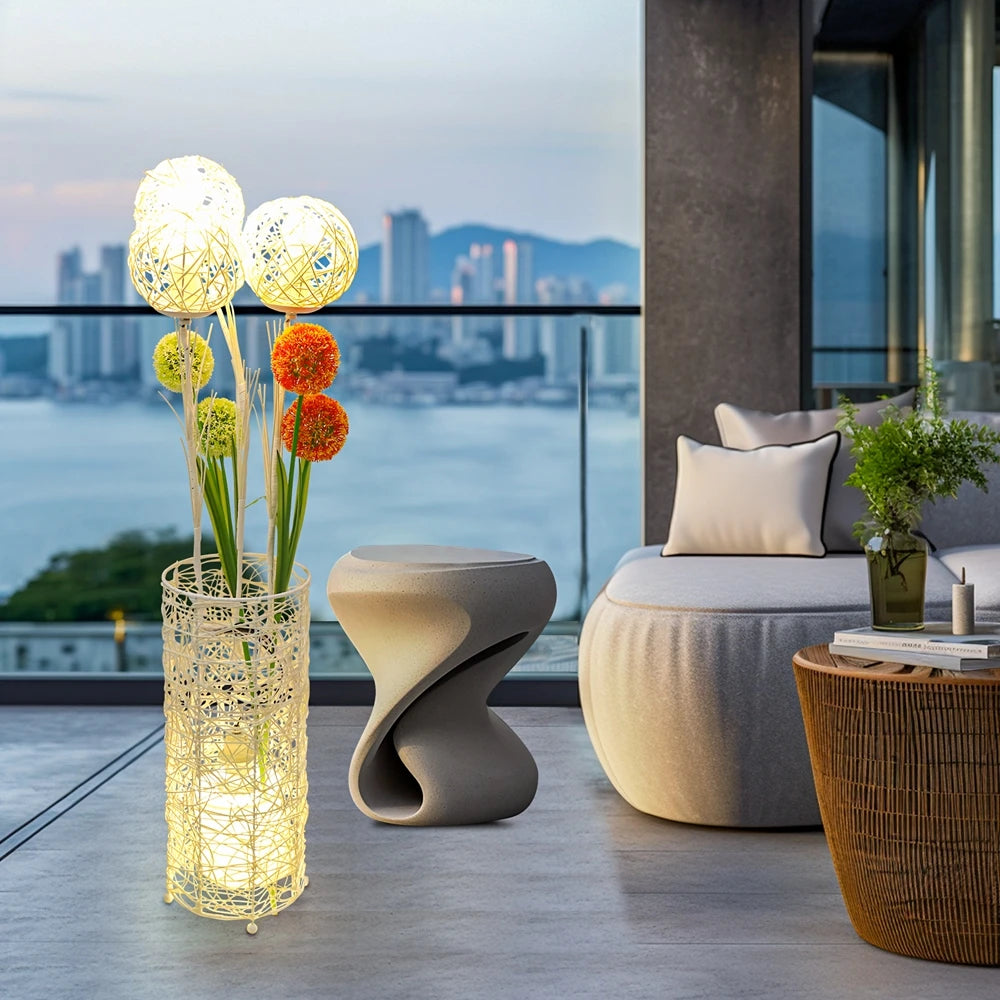 Handwoven  Floor Lamp and  Reading Light, Living room atmosphere light sofa decoration bedroom，Modern Bedside Lamps for Bedroom