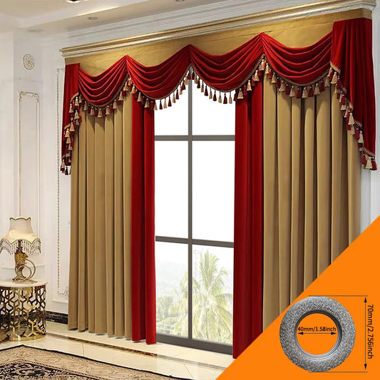 2pcs European luxury atmosphere thickened flannelette curtain living room bedroom floor finished products