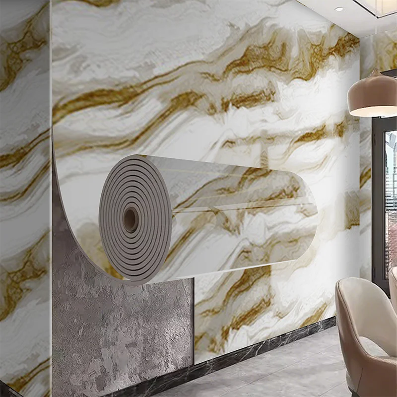 Marble stickers self-adhesive PVC waterproof wall stickers bedroom living room TV background wall decoration wallpaper