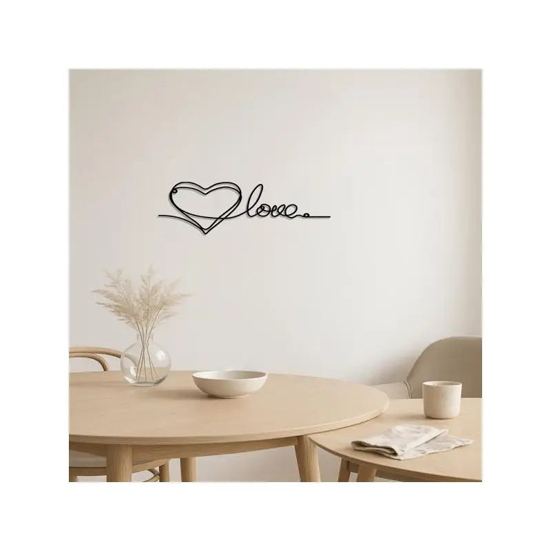 Metal Heart Love Shaped Wall Hanging Ornament Minimalist Line Art Pendant Stylish Home Decor for Bedrooms Living Rooms Indoor