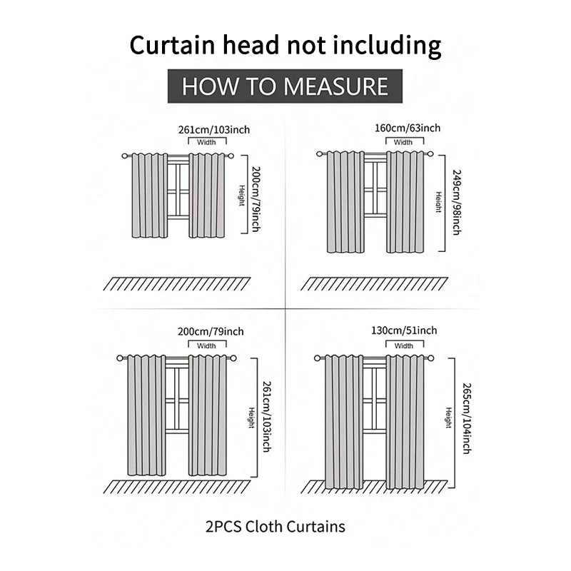 2pcs Chenille gold embroidered bedroom curtain finished, without valance