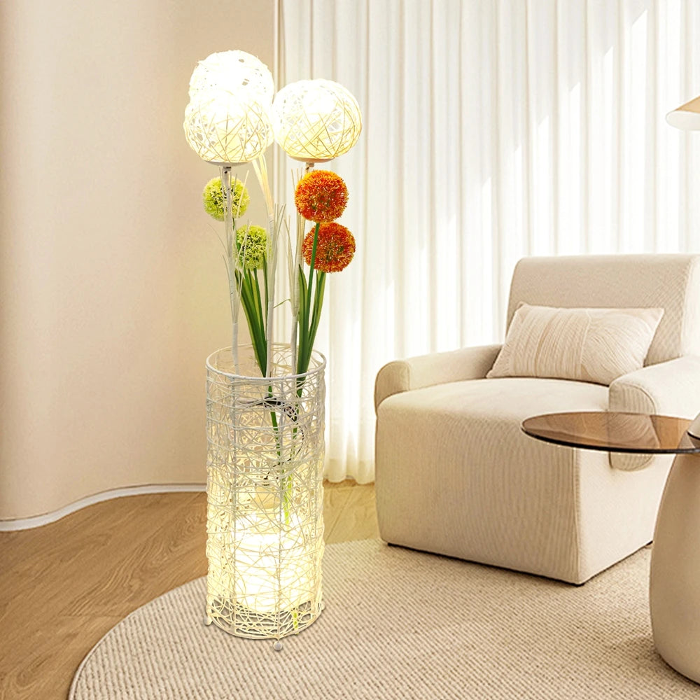Handwoven  Floor Lamp and  Reading Light, Living room atmosphere light sofa decoration bedroom，Modern Bedside Lamps for Bedroom