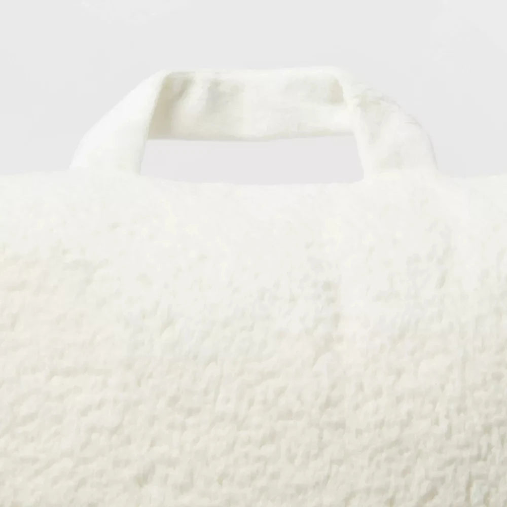 Faux Shearling Bed Rest Pillow with Arms,Back Pillow for Bed Sitting Up,Reading Pillow for Adult Teens,Couch TV Backrest Pillows