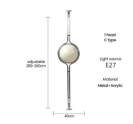 Nordic LED Garrault Delord Floor Lamp Chrome Metal White Acrylic Ball Floor Light Living Room Hotel Room Sofa Decoration Lamp