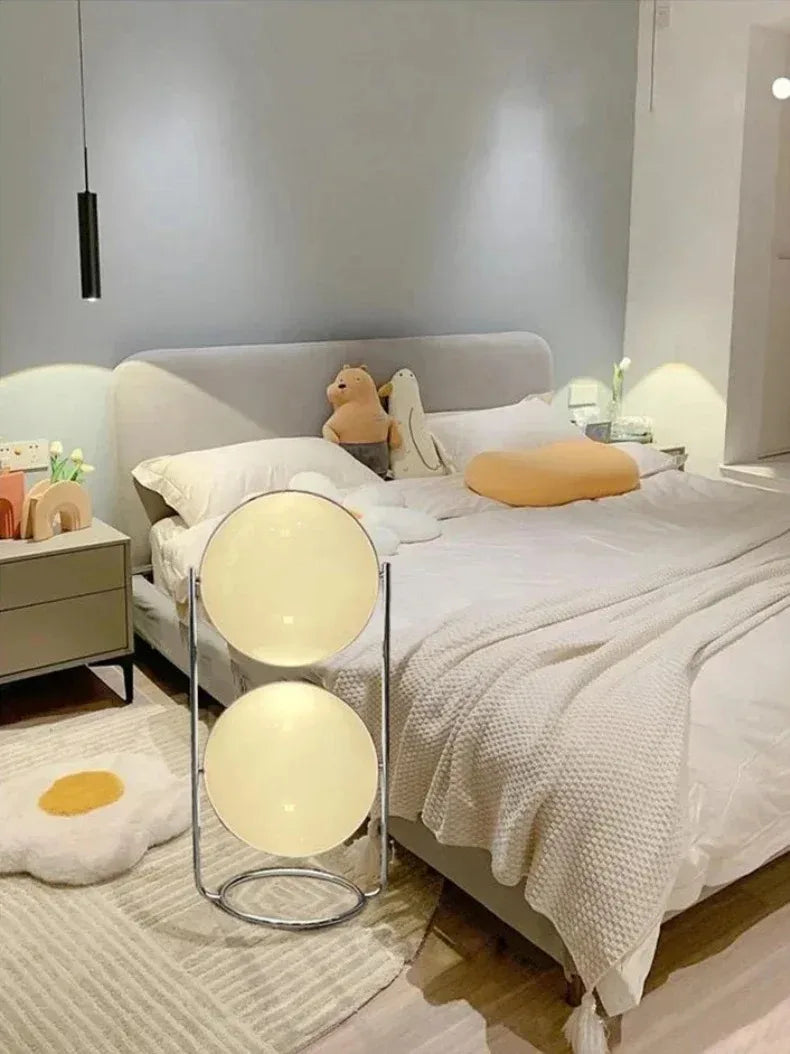 Nordic LED Garrault Delord Floor Lamp Chrome Metal White Acrylic Ball Floor Light Living Room Hotel Room Sofa Decoration Lamp