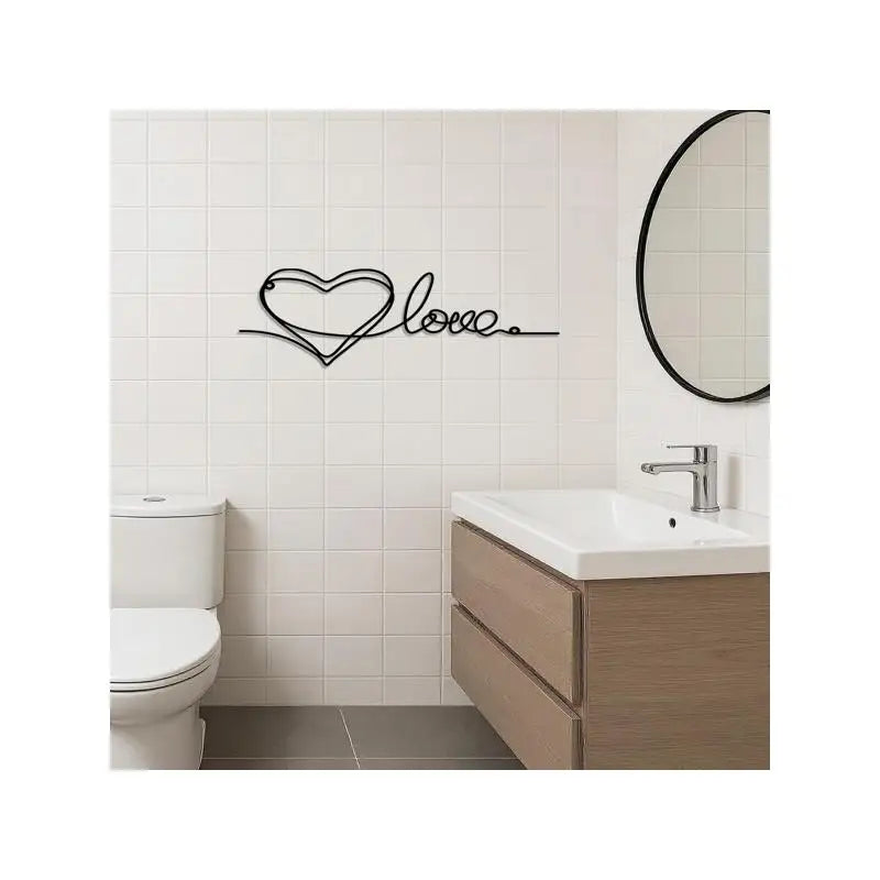 Metal Heart Love Shaped Wall Hanging Ornament Minimalist Line Art Pendant Stylish Home Decor for Bedrooms Living Rooms Indoor