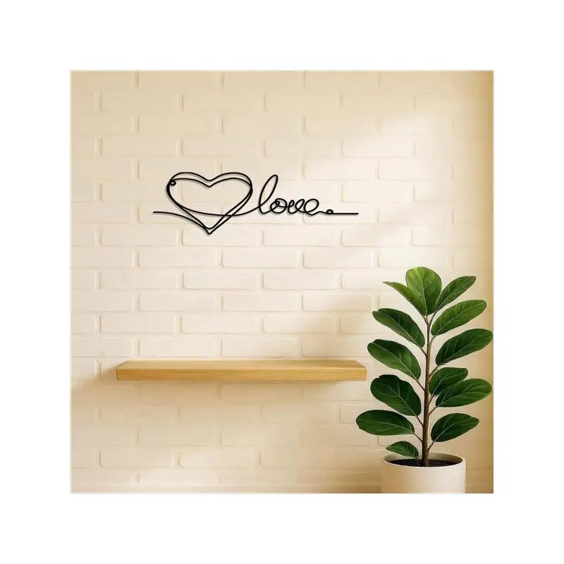 Metal Heart Love Shaped Wall Hanging Ornament Minimalist Line Art Pendant Stylish Home Decor for Bedrooms Living Rooms Indoor