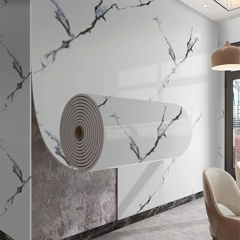 Marble stickers self-adhesive PVC waterproof wall stickers bedroom living room TV background wall decoration wallpaper
