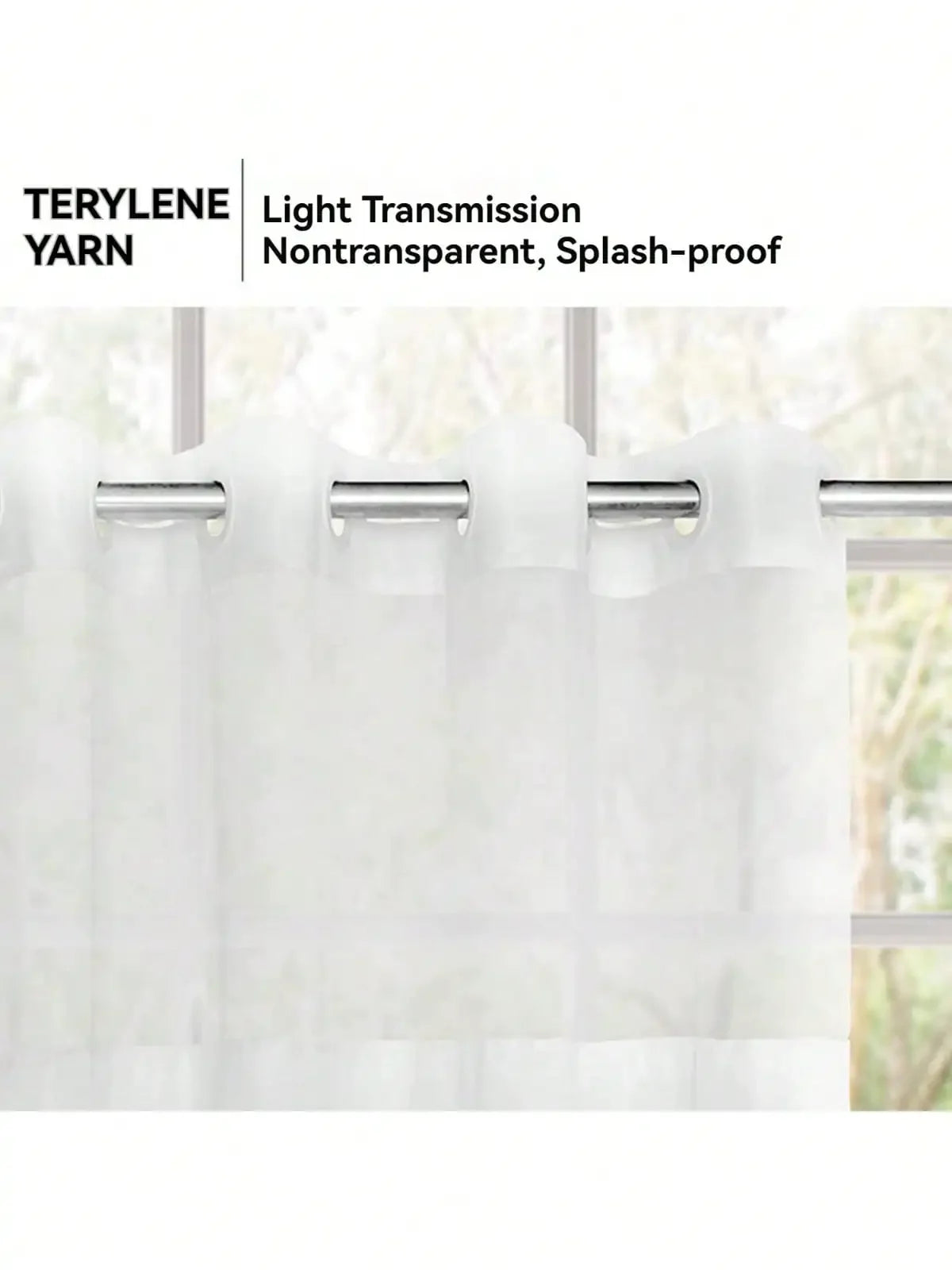 Plants Pattern No Hook Waterproof Shower Curtain, Removable With , Perfect For Bathroom Decor In Winter,  Modern & Simple Design