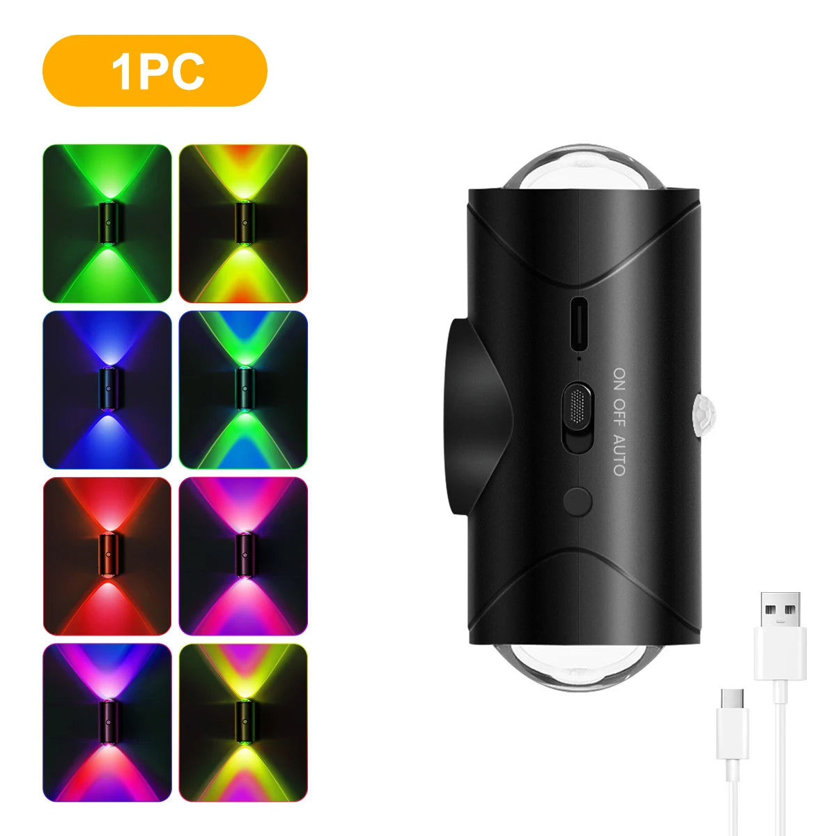 LED Motion Sensor Light, 8 Lighting Effects, Up/Down Lighting Design Rechargeable Cordless Wall Lamps for Indoor Bedroom Hallway