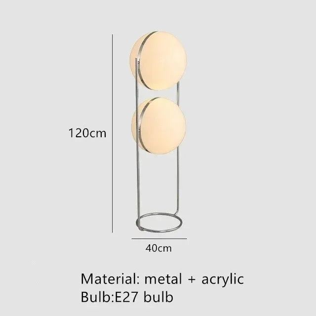 Nordic LED Garrault Delord Floor Lamp Chrome Metal White Acrylic Ball Floor Light Living Room Hotel Room Sofa Decoration Lamp