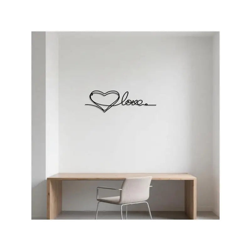 Metal Heart Love Shaped Wall Hanging Ornament Minimalist Line Art Pendant Stylish Home Decor for Bedrooms Living Rooms Indoor