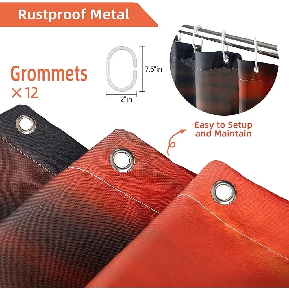 african-inspired waterproof shower curtain set: 4-piece leopard & cheetah bathroom decor with mats