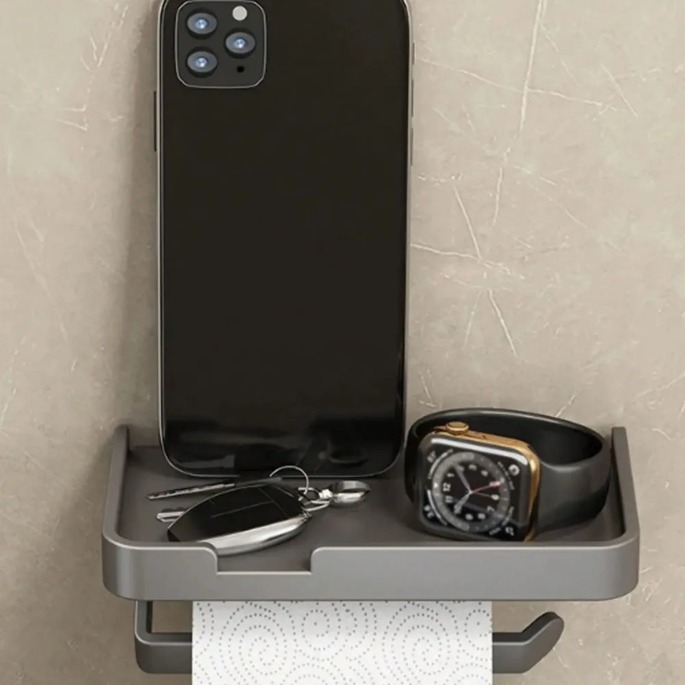 With shelf adhesive bathroom toilet paper stand wall-mounted tissue stand bathroom hardware accessories