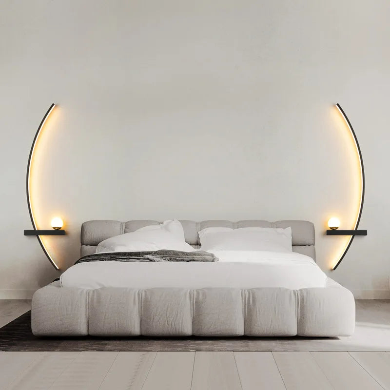2PCS Modern Adjustable LED Wall Lamps, 21.65‘’ Wall Sconce Bedside Lamp Minimalist for Living Room, Bedroom, TV Background Wall