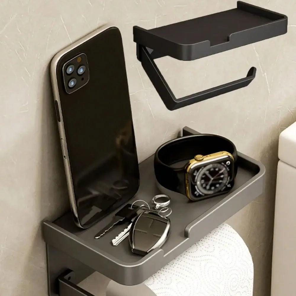With shelf adhesive bathroom toilet paper stand wall-mounted tissue stand bathroom hardware accessories