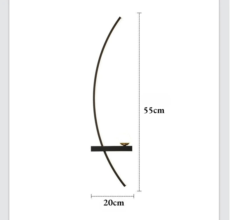 2PCS Modern Adjustable LED Wall Lamps, 21.65‘’ Wall Sconce Bedside Lamp Minimalist for Living Room, Bedroom, TV Background Wall