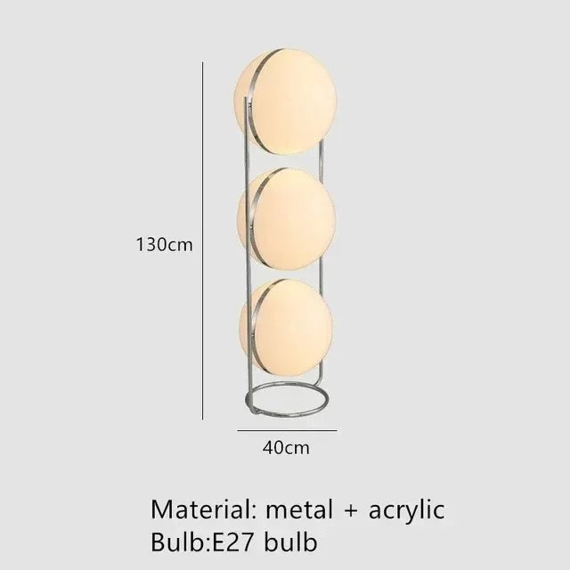 Nordic LED Garrault Delord Floor Lamp Chrome Metal White Acrylic Ball Floor Light Living Room Hotel Room Sofa Decoration Lamp