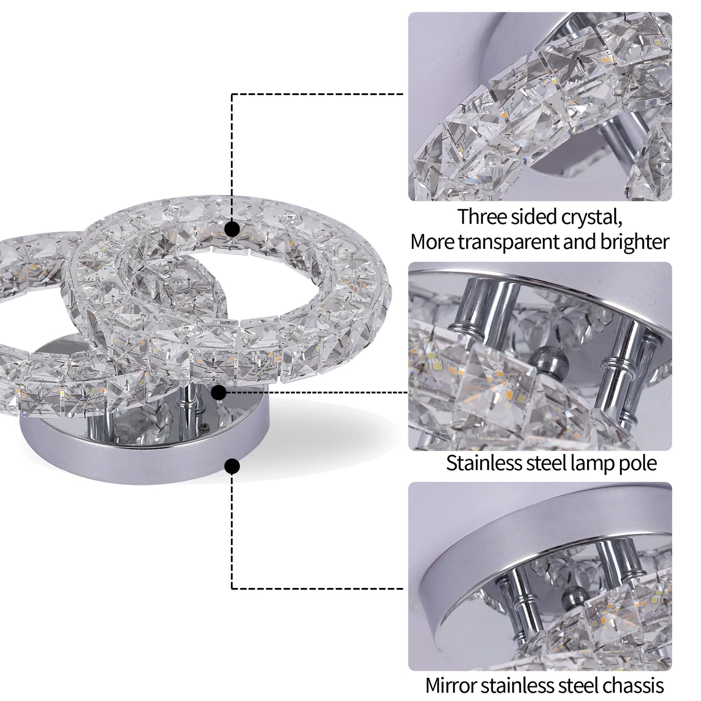 VETRULUS Modern Luxury Crystal Ceiling Lamp Chandelier Dining Living Room LED Indoor Lighting Fixture Home Decor Bedroom Fixture