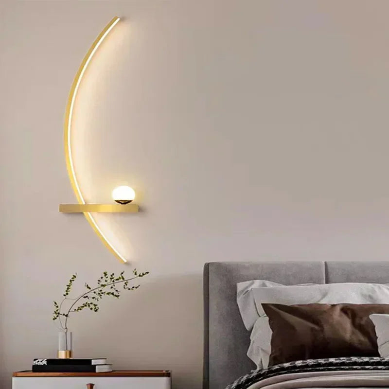 2PCS Modern Adjustable LED Wall Lamps, 21.65‘’ Wall Sconce Bedside Lamp Minimalist for Living Room, Bedroom, TV Background Wall