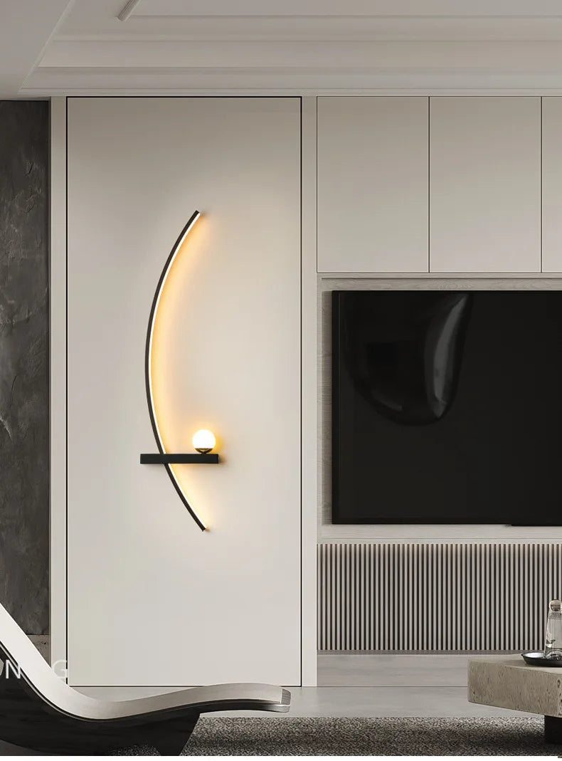 2PCS Modern Adjustable LED Wall Lamps, 21.65‘’ Wall Sconce Bedside Lamp Minimalist for Living Room, Bedroom, TV Background Wall