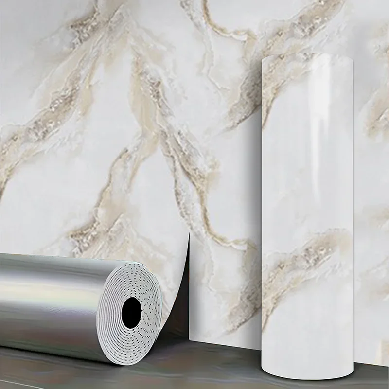Marble stickers self-adhesive PVC waterproof wall stickers bedroom living room TV background wall decoration wallpaper